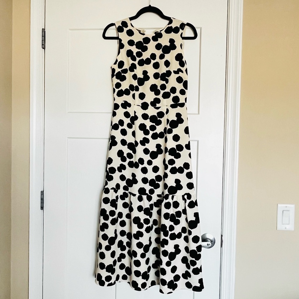 Who What Wear Polka Dot Sleeveless Midi Dress